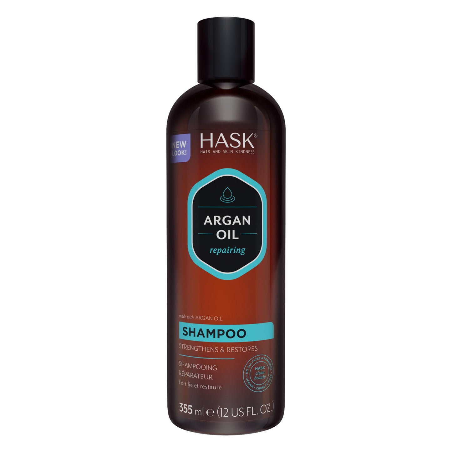 White Smoke HASK Argan Oil Reparing Shampoo, 12 Fl Oz