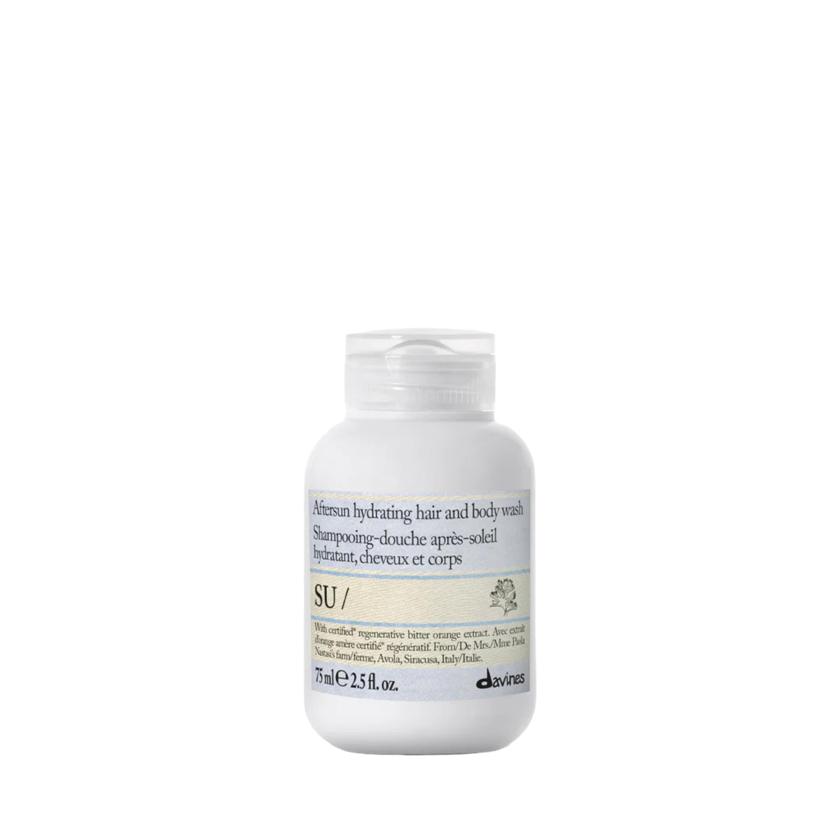 Lavender Davines SU/Aftersun Hydrating Hair & Body Wash, Travel Size