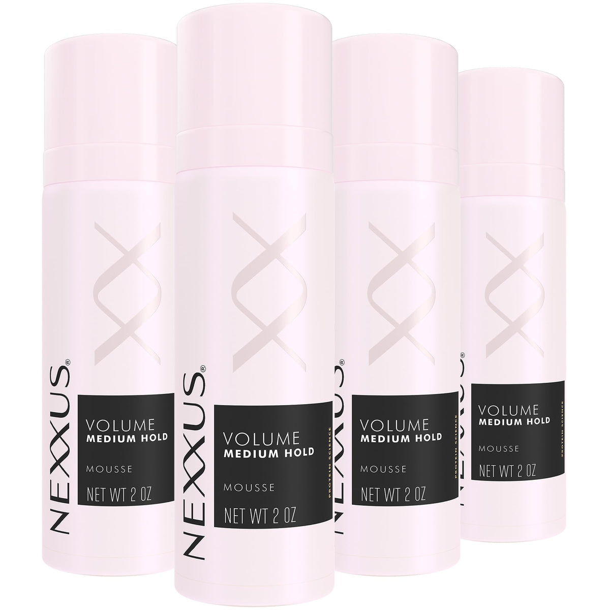 Misty Rose Nexxus Travel Mousse, Volume Medium Hold, Rose Scent 4-Pack, 2 Oz Ea