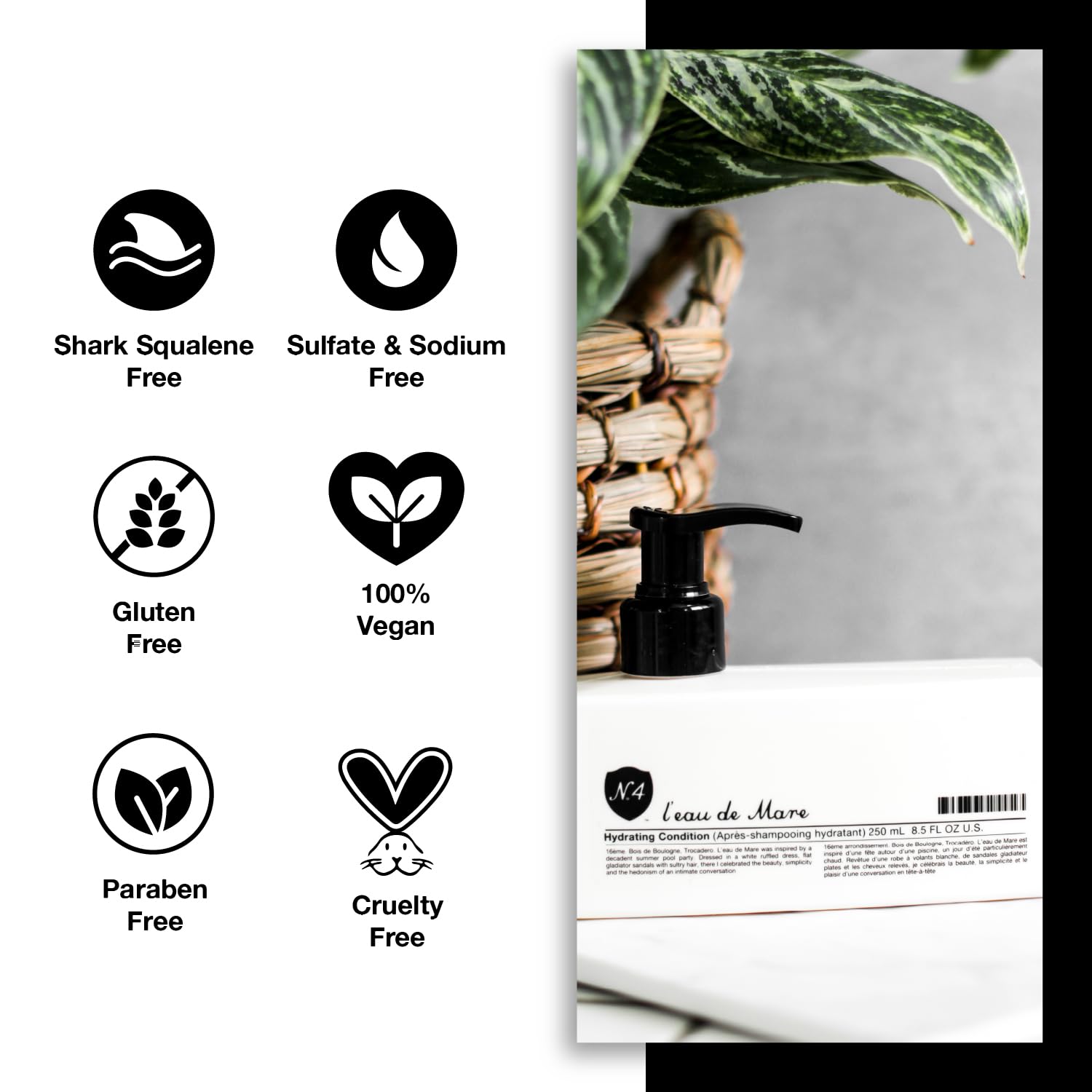 White Smoke Number 4 Hydrating Hair Conditioner, Moisturizing Deep Conditioner for Dry, Damaged Hair, 8.5 oz