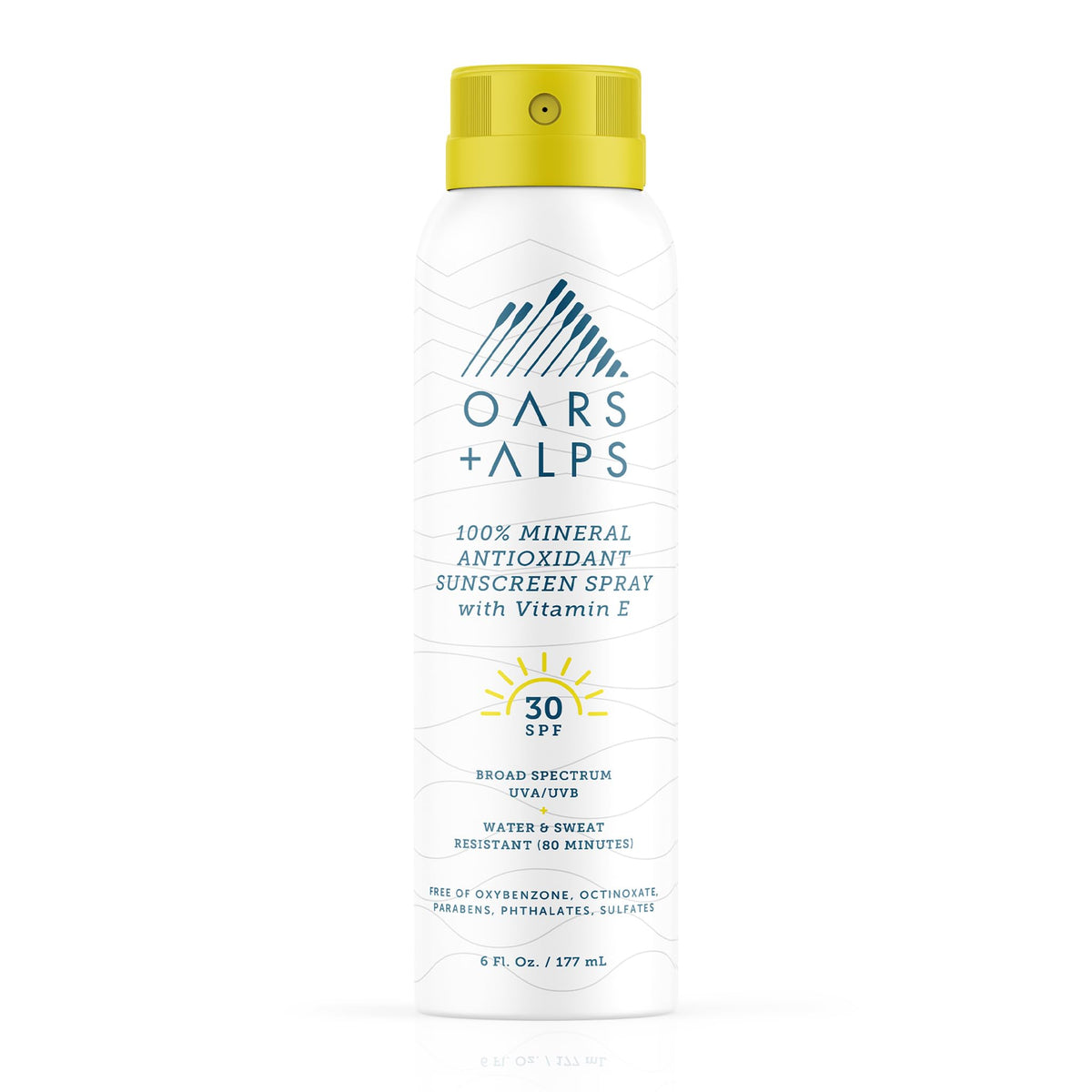 White Smoke Oars + Alps SPF 30 Mineral Body Sunscreen Spray, Blends Well, 1pk, 6oz