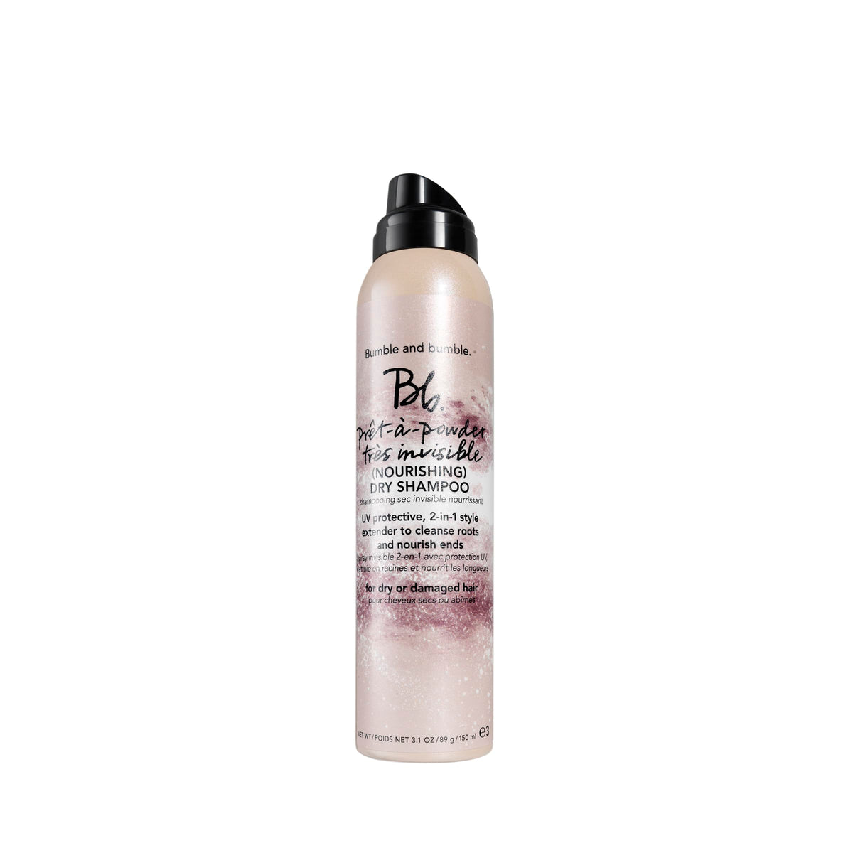 Light Gray Bumble and bumble. Prêt-à-powder Très Invisible Nourishing Dry Shampoo | Absorbs Oil at the Roots | Nourishes Dry Ends | UV Protection | For Medium to Thick Curly, Wavy, Straight Hair Types, 3.1 Ounce