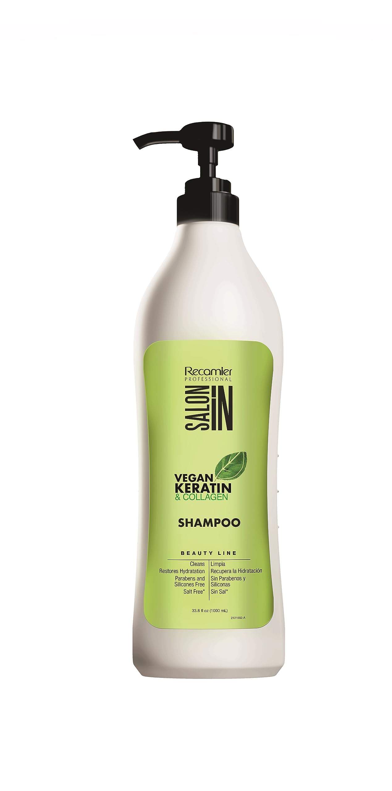 White Smoke Salon In by Recamier - Vegan Keratin Shampoo | Vegan Keratin & Collagen Hair Shampoo | Cruelty-Free & Free from Salt, Silicones, and Parabens | 33.8 fl oz / 1000 ml