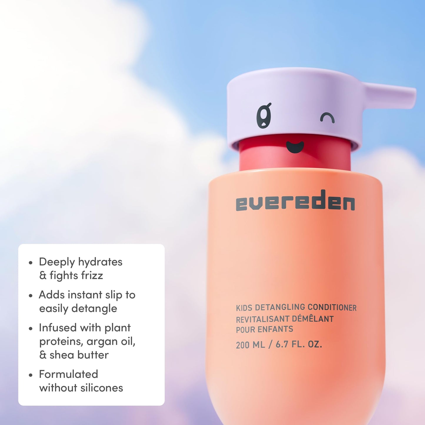 White Smoke Evereden Kids Conditioner Detangler, 6.7 fl oz. | Children's Haircare | Non-toxic Conditioning for Silky Smooth Hair
