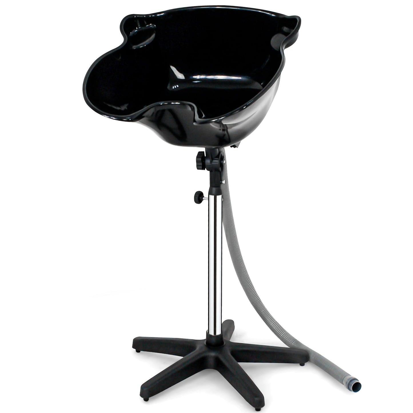 White Smoke Height Adjustable Portable Salon Deep Shampoo Basin Sink Hair Treatment Bowl with Drain Hose Black