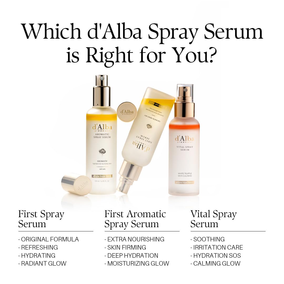 White Smoke [2 Bottles] d'alba Piedmont Italian White Truffle Vital Spray Serum, Vegan Skin Care, Calming and Hydrating Facial Mist for Red and Sensitive Skin, Glow, Korean Skincare (total 6.76 fl oz.)