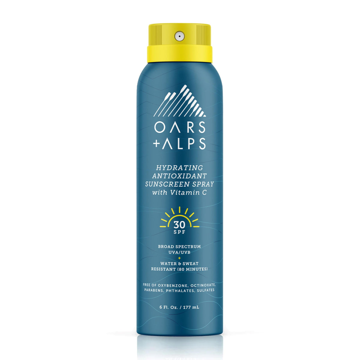 Dark Slate Blue Oars + Alps SPF 30 Body Sunscreen Spray, Clear + Lightweight, 1pk, 6oz