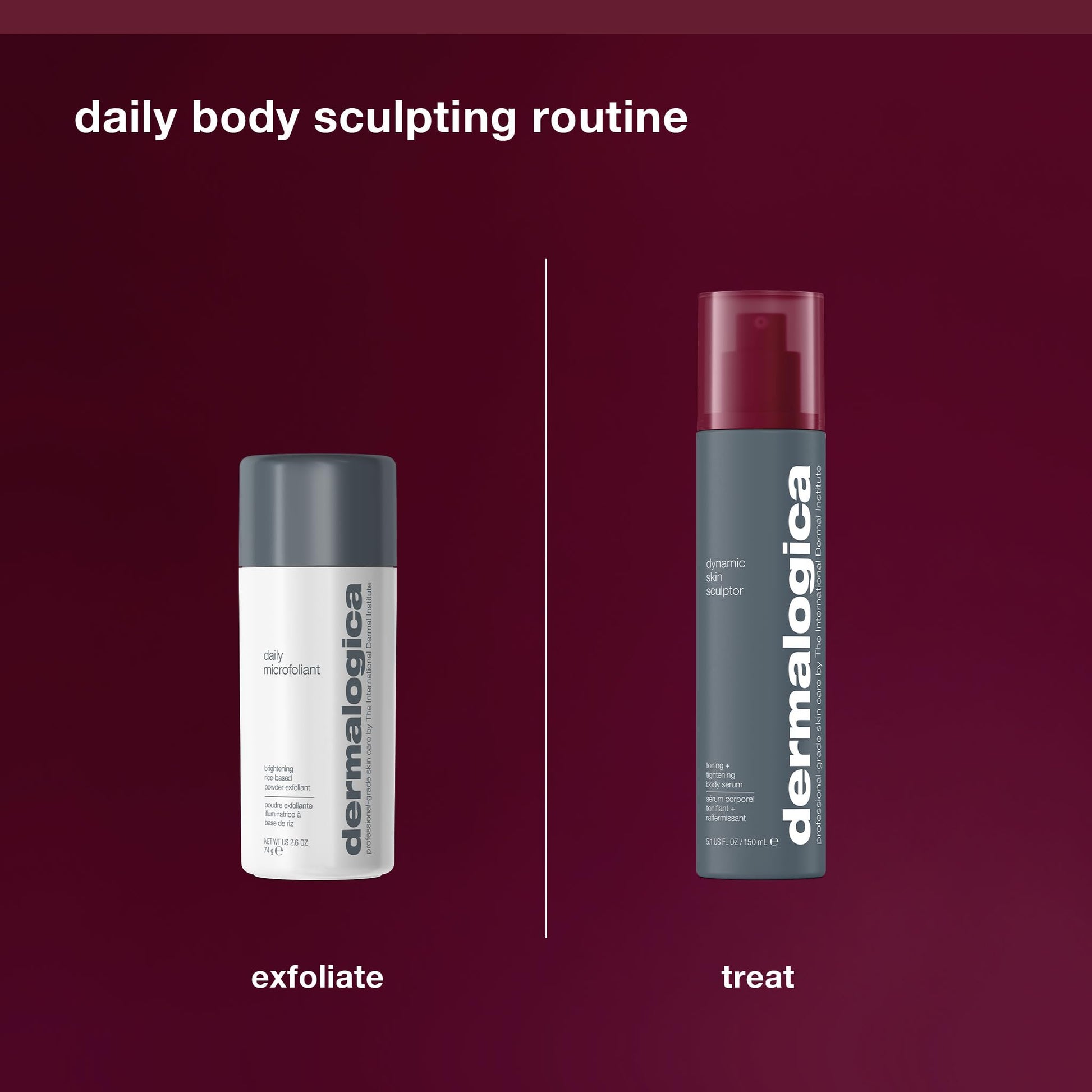 Dark Red Dermalogica Dynamic Skin Sculptor Body Serum, Firimg and Hydrating Body Sculping Lotion - Tightens, Tones, and Sculpts Skin, 5.1 fl oz