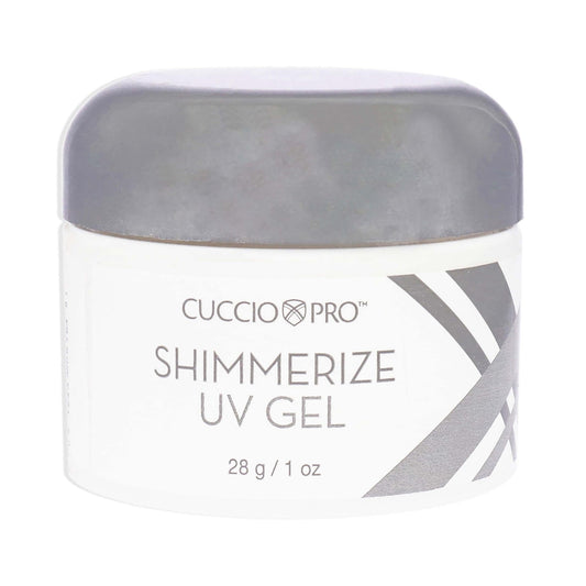 White Smoke Cuccio Pro Shimmerize UV Gel - Long-Wearing Formula Provides Glossy Finish And Adds Glitter To Nails - Seals With UV Lamps Only - Use For Sculpting Or Overlays On All Nail Types - 1 Oz Nail Gel