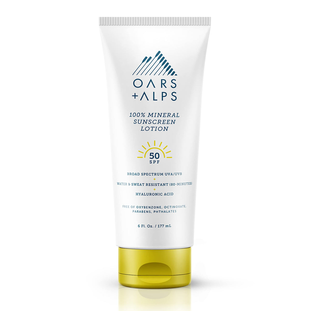White Smoke Oars + Alps SPF 50 Mineral Face + Body Sunscreen Lotion, 1pk, 6 Fl Oz
