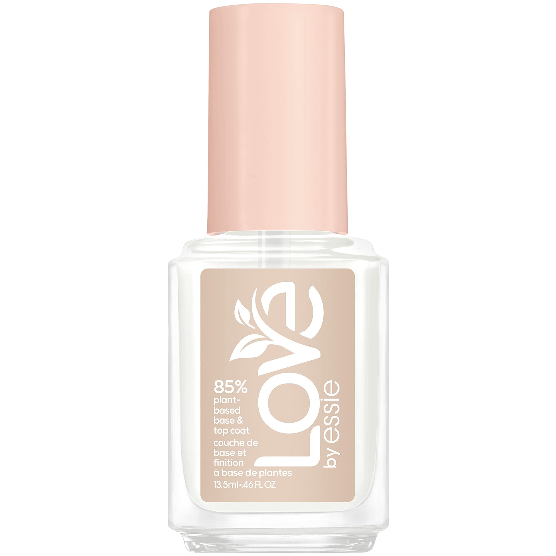 White Smoke LOVE by essie Nail Care, 85% Plant-based, Salon-Quality, Base and Top Coat, 0.46 Fl Oz