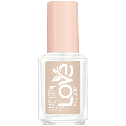 White Smoke LOVE by essie Nail Care, 85% Plant-based, Salon-Quality, Base and Top Coat, 0.46 Fl Oz
