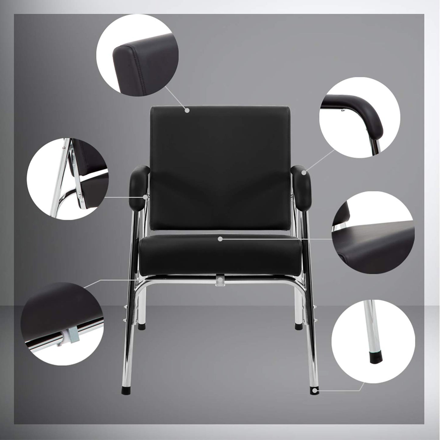 Dark Gray PayLessHere Barber Chair Reclining Salon Chair for Hair Stylist Chair Portable Shampoo Chairs for Salon with Stable Metal Frame can Sit or Lie Down for Beauty and Hairdressing