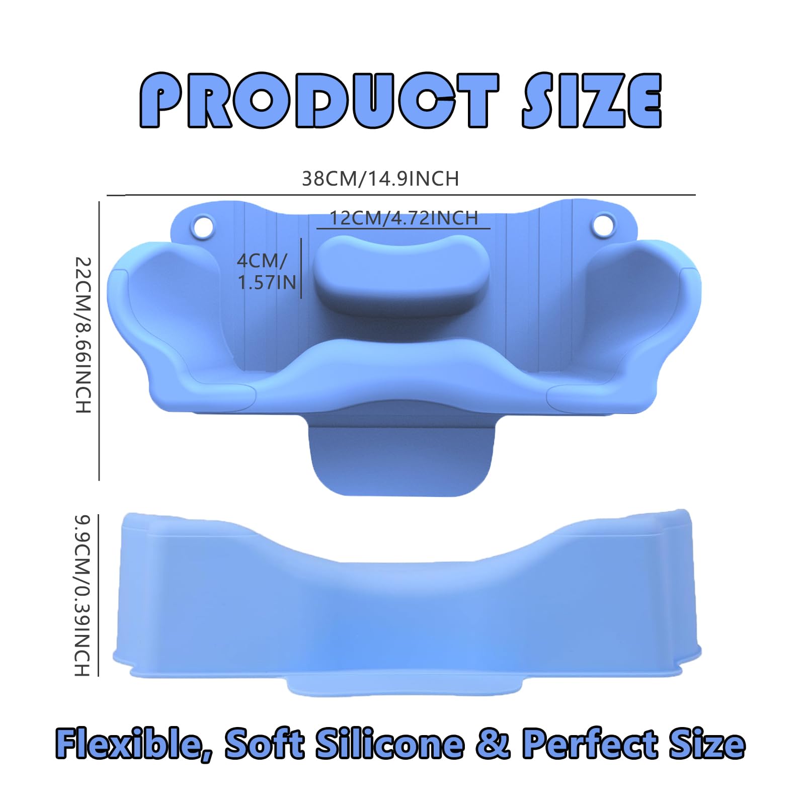 White Smoke Cinlitek Portable Shampoo Bowl，Soft Silicone Hair Washing Basin with Neck-Floating Support for Kids, Elderly, Pregnant Women & Mobility Impaired, Ideal for Home Bathroom, Salon & Care Facilities