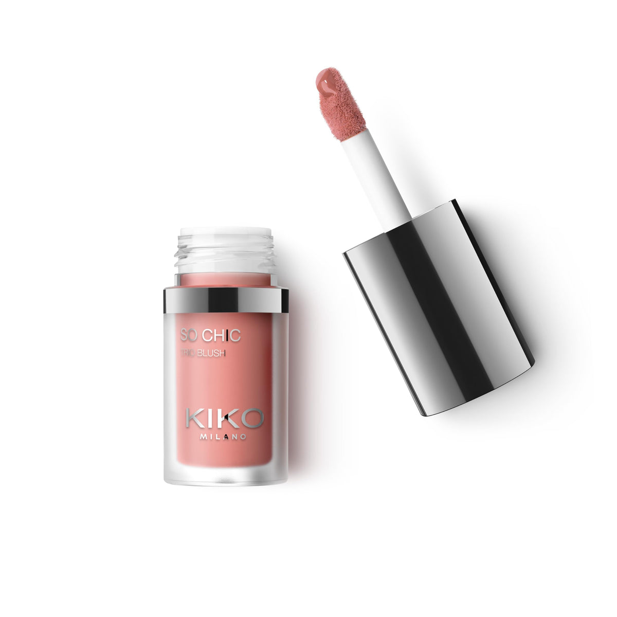 White Smoke KIKO Milano So Chic Trio Liquid Blush for Face, Eyes, Lips, 01 Sugar Spice