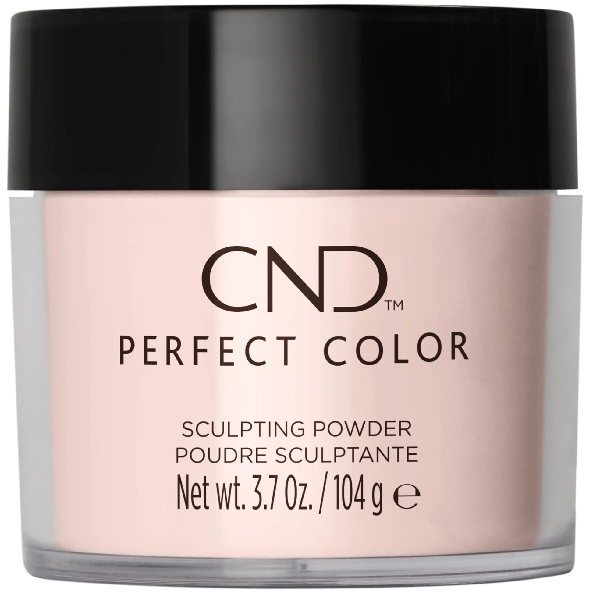 Black CND Perfect Color Sculpting Powder, Light Peachy Pink, 3.7 oz.
