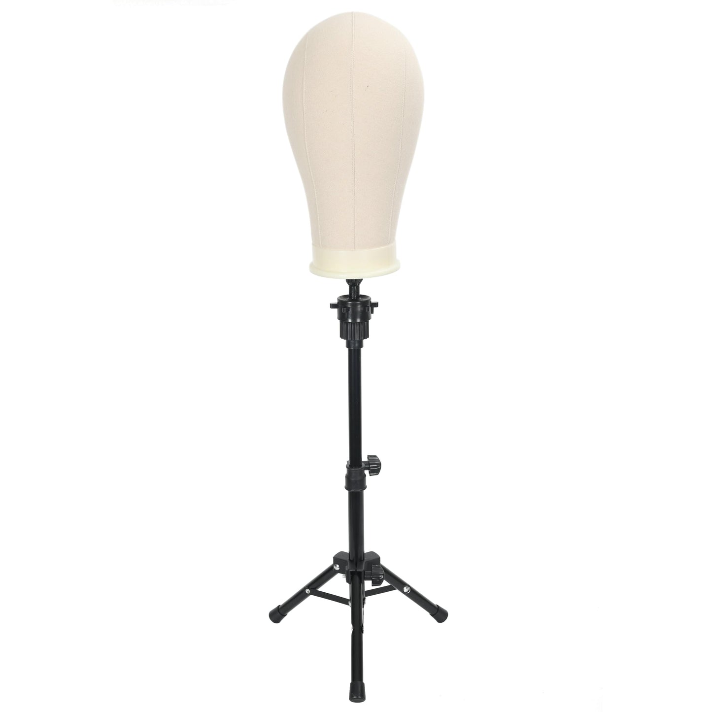 White Smoke FUTAI 22 inches Canvas Mannequin Head with Tripod Stand Wig Cap T Pins Rat Tail Comb and Hairpins for Wig Making Practice Styling Training Display