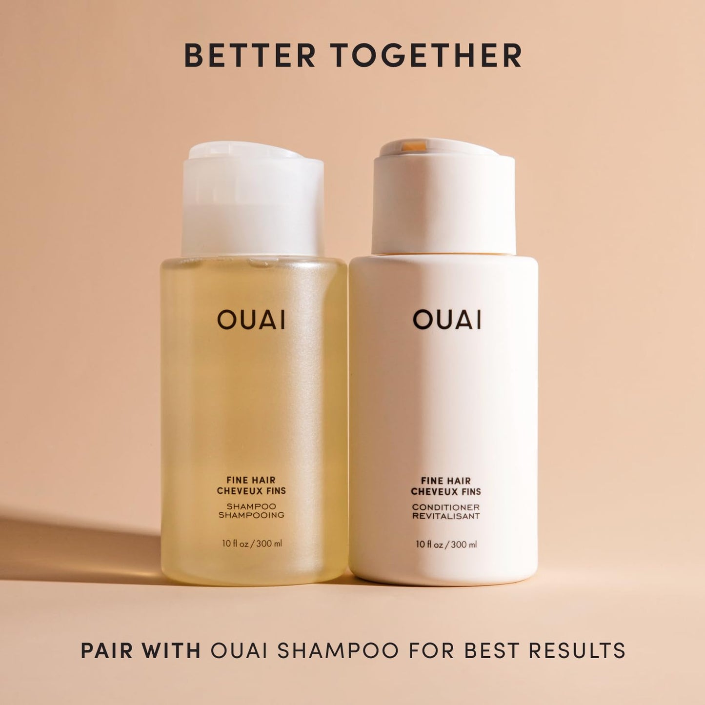 Wheat OUAI Fine Hair Conditioner - Volumizing Conditioner for Fine Hair Made with Keratin, Biotin and Chia Seed Oil - Adds Softness, Bounce and Volume - Free from Parabens, Sulfates, and Phthalates (10 Oz)
