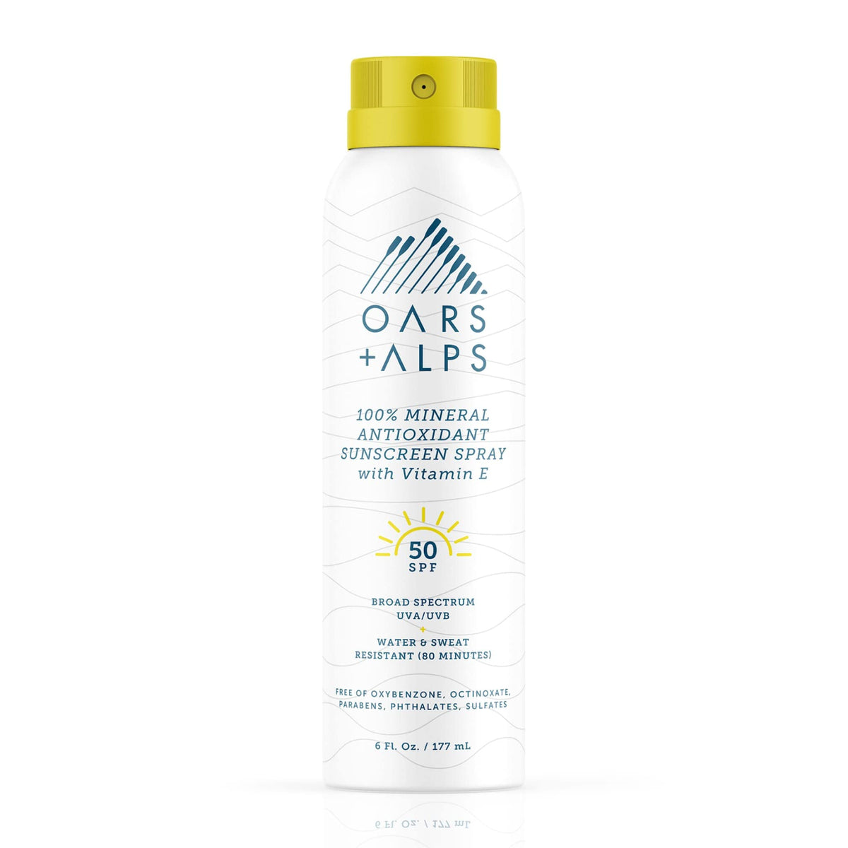 White Smoke Oars + Alps SPF 50 Mineral Body Sunscreen Spray, Blends Easily, 1pk, 6oz