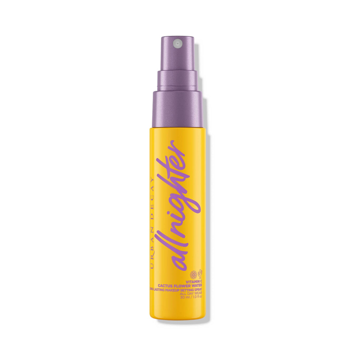 White Smoke Urban Decay All Nighter Vitamin C Hydrating Makeup Setting Spray for Face (Travel Size), Transfer-Resistant, Waterproof, 16 HR Wear, Vitamin C & Cactus Flower Water, Illuminated Finish - 4 fl oz
