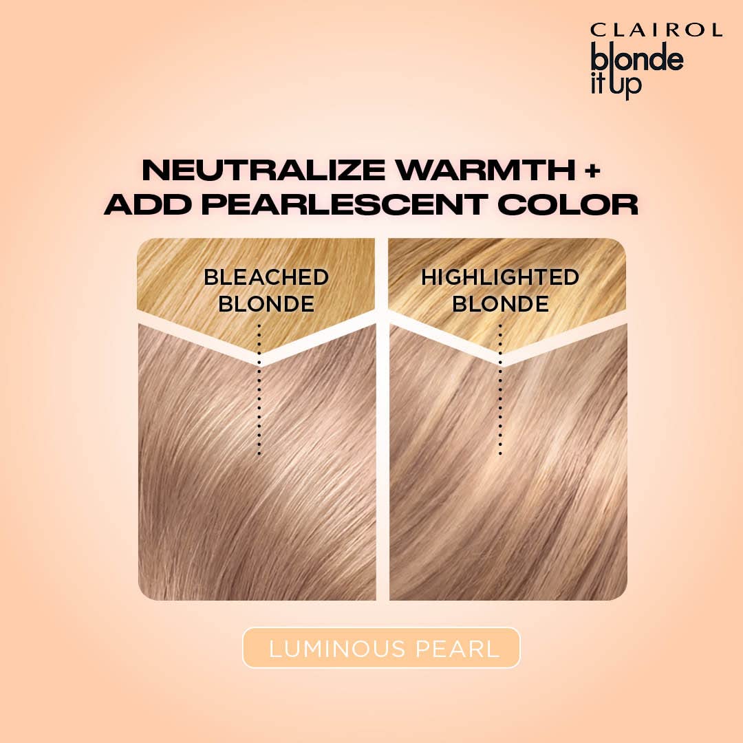 Bisque Clairol Blonde It Up Crystal Glow Toners Demi-Permanent Hair Dye, Luminous Pearl Hair Color | Ammonia Free | Add Pearlescent Tones to Pre-Lightened Shades | Neutralizes Warmth | Pack of 1