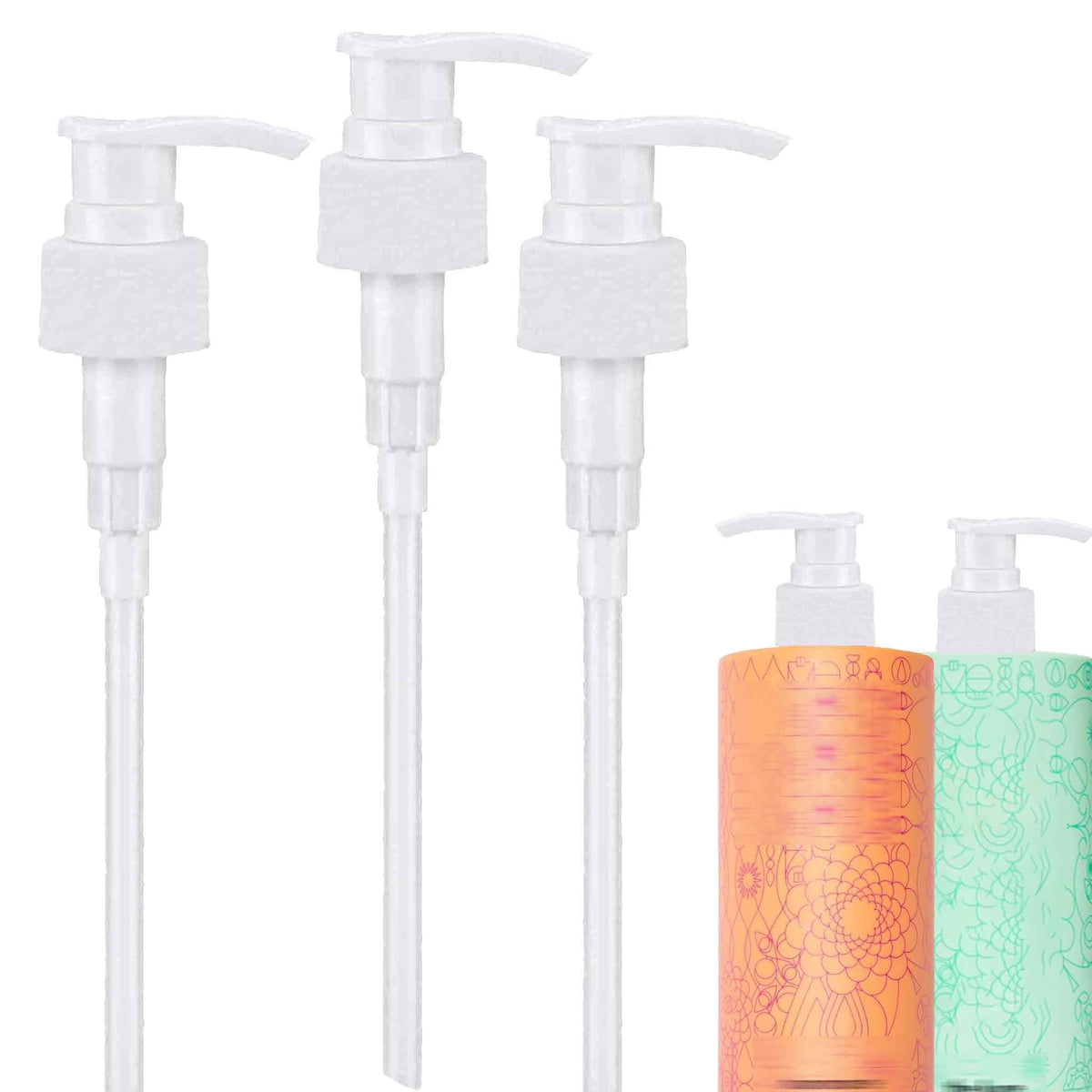 White Smoke Pump Compatible with amika Shampoo and Conditioner 1L/33.8 Fl Oz Bottles, Dispenser Liter Pump for amika Shampoo/Conditioner, 3 Packs