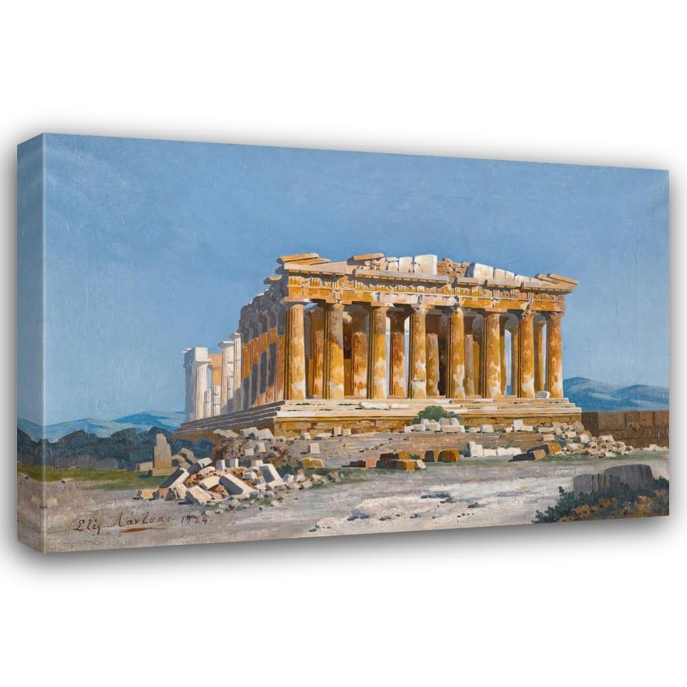 Cornflower Blue ArtDirect The Acropolis (1924) Custom Framed Art Print Giclee Print or Canvas Options with Various Sizes and Customization by Stephanos Lanza