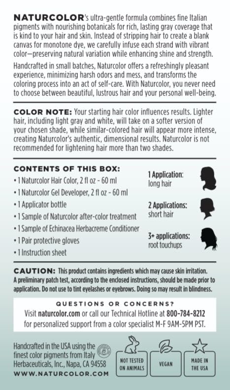 Light Gray Naturcolor 5D Light Clove Chestnut Permanent Hair Color, Ammonia-Free, Natural-looking, Herbal-based Medium Brown Dye Kit, Up To 100% Gray Coverage, Vegan, Cruelty-free, Odor-free, 4 fl oz