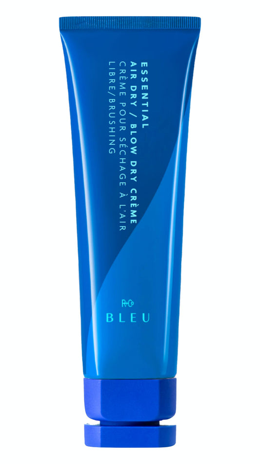 White Smoke R+Co BLEU Essential Air Dry Blow Dry Crème – Lightweight Heat Protectant Styling Cream for Frizz Control, Hydration & Shine – Smooths & Detangles for All Hair Types – Paraben-Free – 4.2 oz