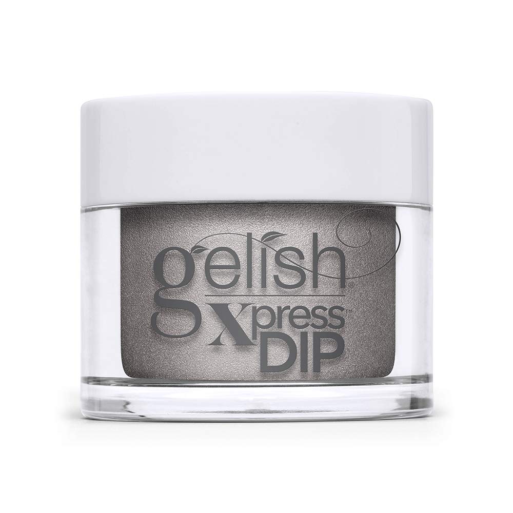 Lavender Gelish Xpress Dip Chain Reaction Color Dip Powder, Metallic Gray Nail Dip Powder, Metallic Gray Nail Dip, 1.5 ounce