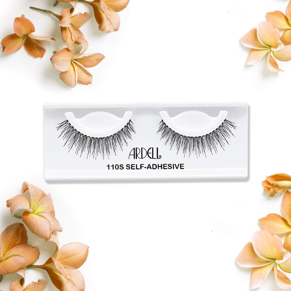 White Smoke Ardell Self Adhesive Eyelashes 110S – Pre Glued Eyelashes No Glue Needed, Natural Looking Strip, 4 Pack