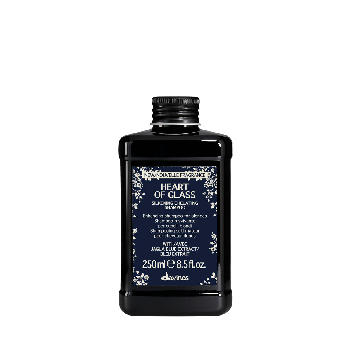 Black Davines Heart Of Glass Silkening Chelating Shampoo For Blonde Hair