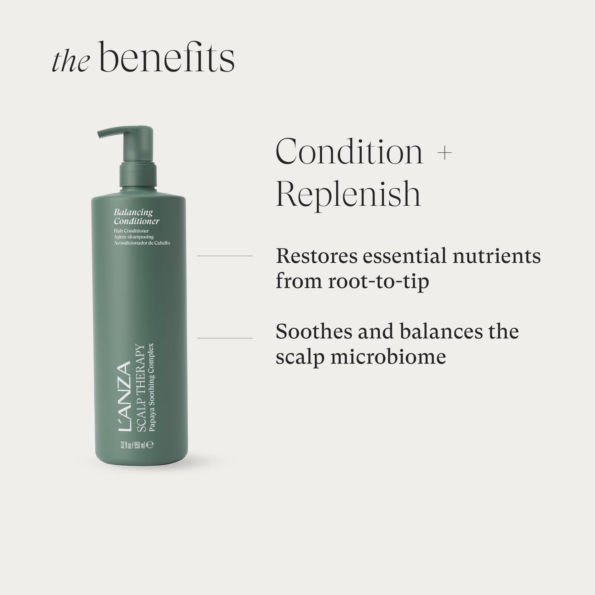 Lavender L'ANZA Scalp Therapy Balancing Conditioner For Oily Hair & Sensitive Scalps, Soothes Dryness, Moisturizing, Removes Buildup, Anti-Flake Treatment for Hair Growth, Color Safe Sulfate Free (32 Fl Oz)