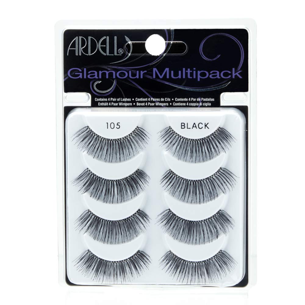 Lavender Ardell Multipack 105 False Lashes, Glamour Fake Eyelash, 1 Pack X 4 Pairs