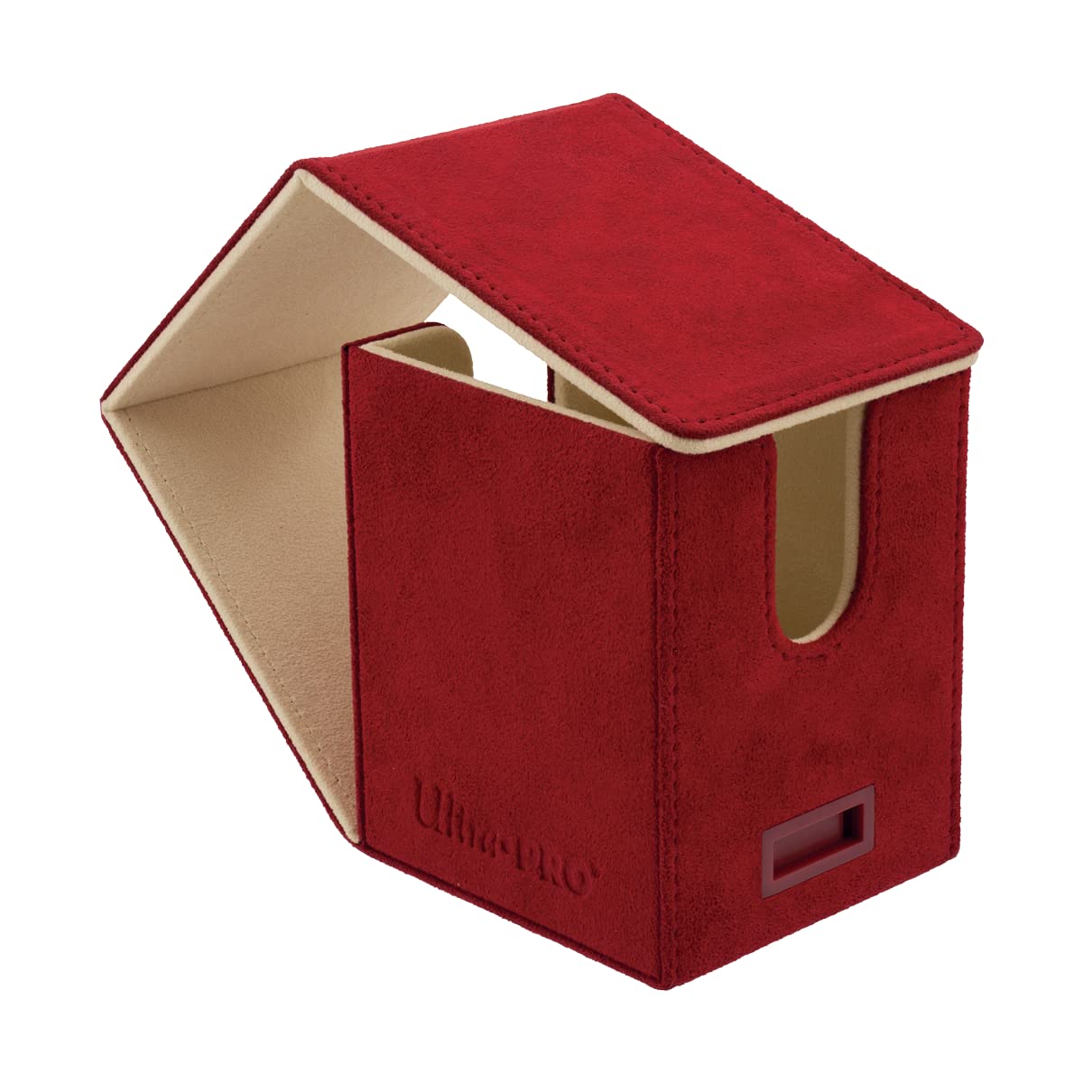 White Smoke Ultra Pro - Vivid Alcove Flip Deck Box (Red) - Protect and Store up to 100 Double Sleeves Standard Size Cards, Perfect for Sports Cards, Gaming Cards & Collectible Trading Cards