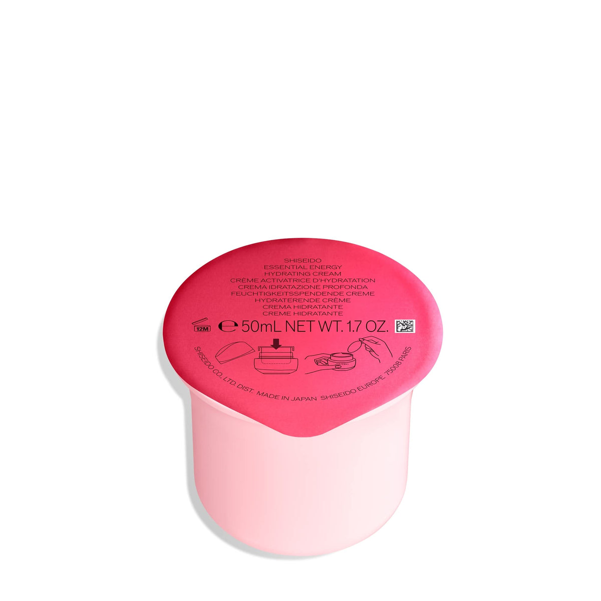 White Smoke Shiseido Essential Energy Hydrating Cream - 50 mL - Visibly Reduces the Look of Pores & Fine Lines - With Hyaluronic Acid - 24-Hour Hydration - Vegan - All Skin Types
