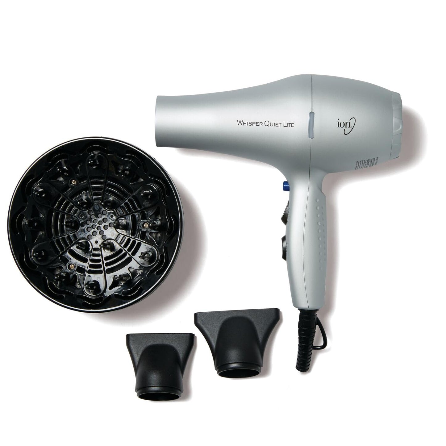 White Smoke Ion Whisper Quiet Lite Ionic Ceramic Hair Dryer, 1875 Watts, Lightweight, Powerful, 4 Temperatures, 2 Speeds