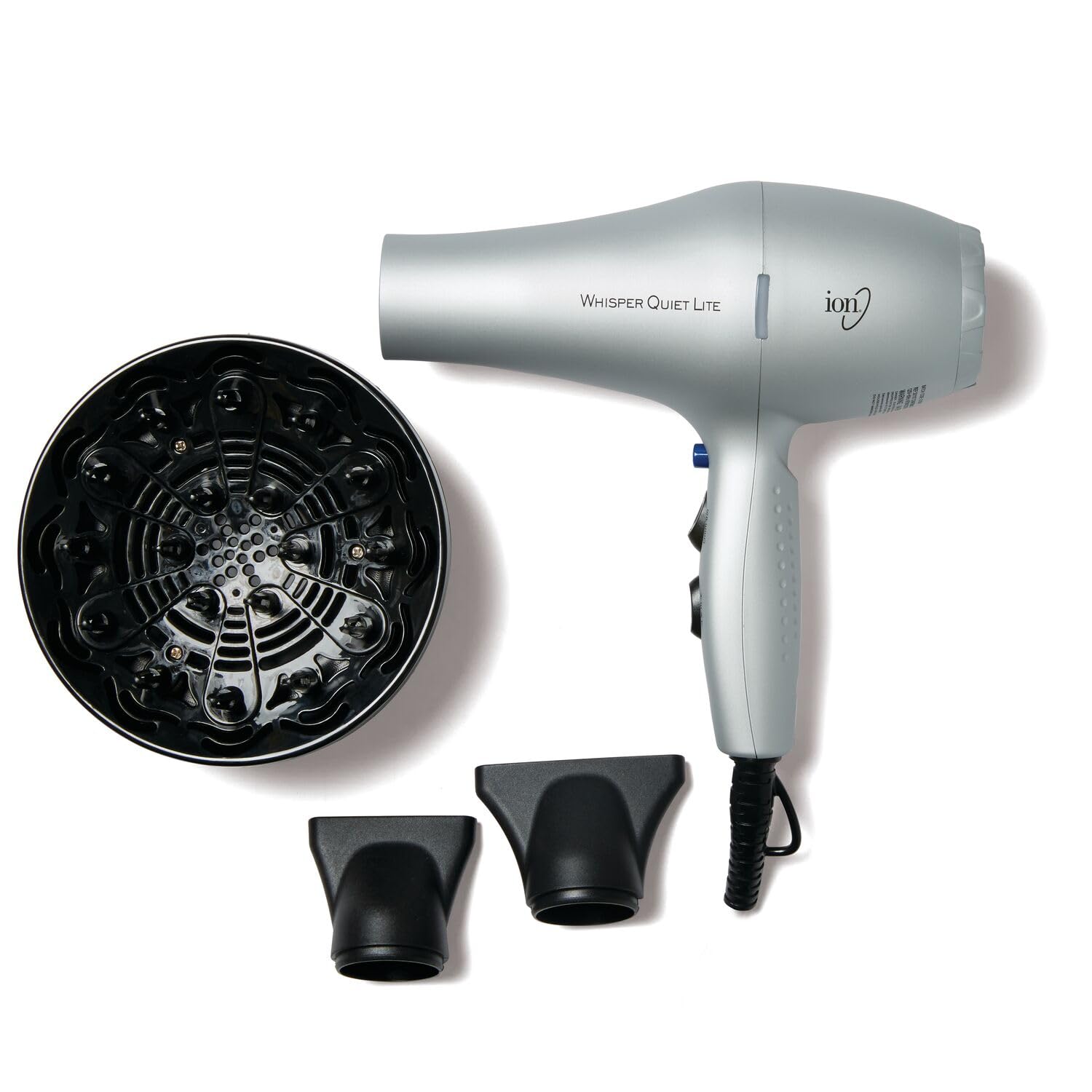 White Smoke Ion Whisper Quiet Lite Ionic Ceramic Hair Dryer, 1875 Watts, Lightweight, Powerful, 4 Temperatures, 2 Speeds