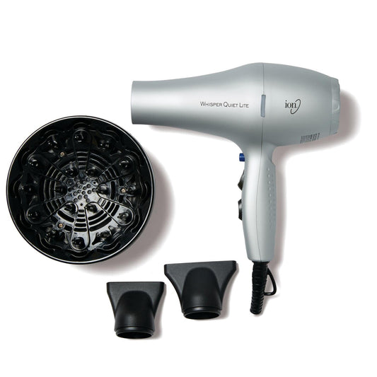 White Smoke Ion Whisper Quiet Lite Ionic Ceramic Hair Dryer, 1875 Watts, Lightweight, Powerful, 4 Temperatures, 2 Speeds