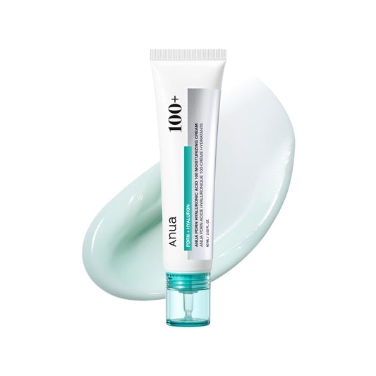 White Smoke Anua PDRN Hyaluronic Acid 100 Moisturizing Cream, Lightweight, Non-Greasy Hydrating Face Moisturizer with Salmon DNA for Glass Skin, Korean Skincare (2.02 fl oz)