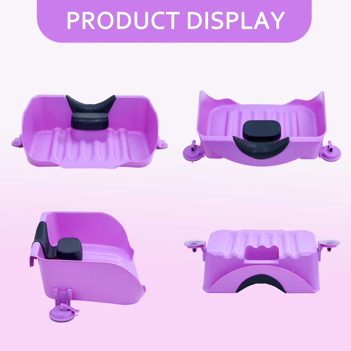 Lavender Blush Portable Shampoo Basin for Kids, Baby, Children,Tear Free Hair Washing Basin Tray at Home (Purple)