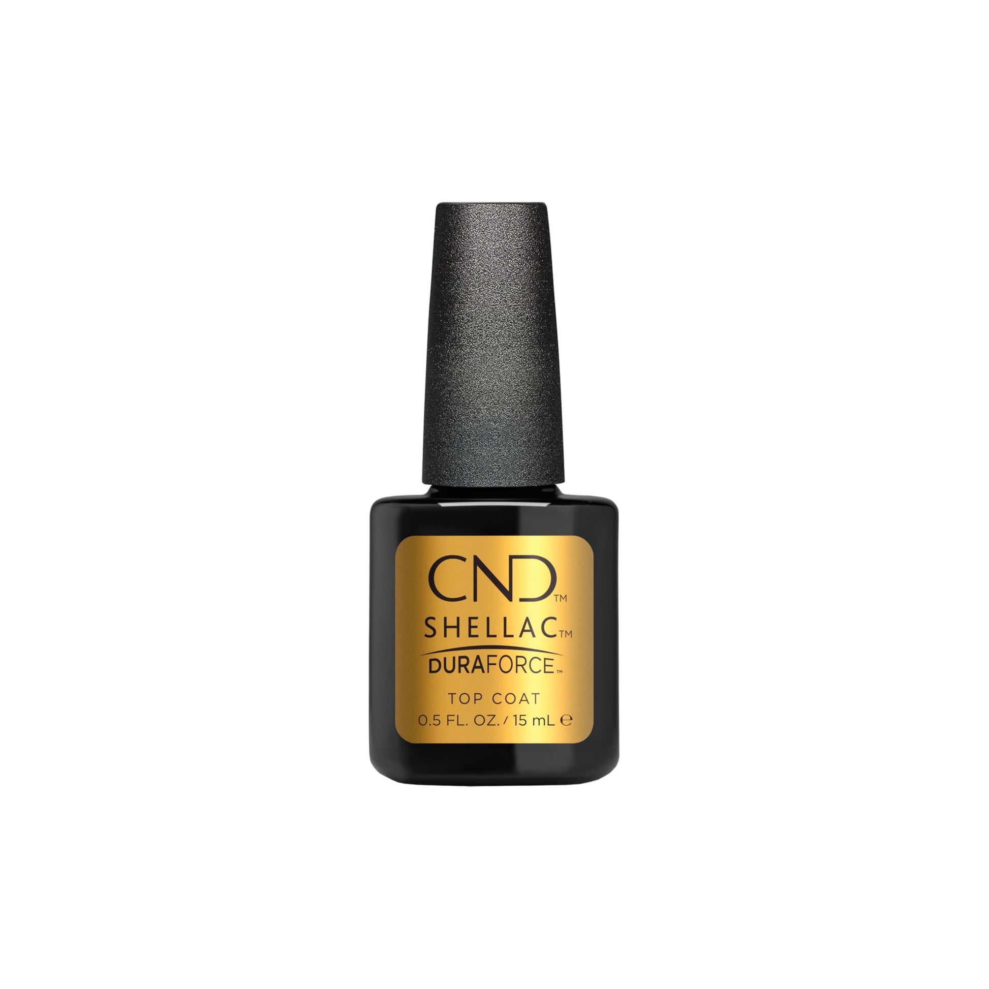 White Smoke CND Shellac DURAFORCE Gel Nail Polish Top Coat, Last Step Mirror Shine Adhesive Longwear Layer for Thin Damaged Nails, 0.50 fl oz