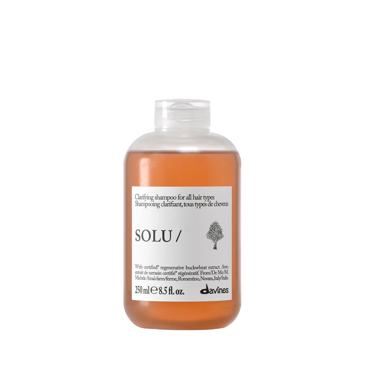 White Smoke Davines SOLU/Shampoo Clarifying Deep Cleansing For All Hair Types 8.5 Floz