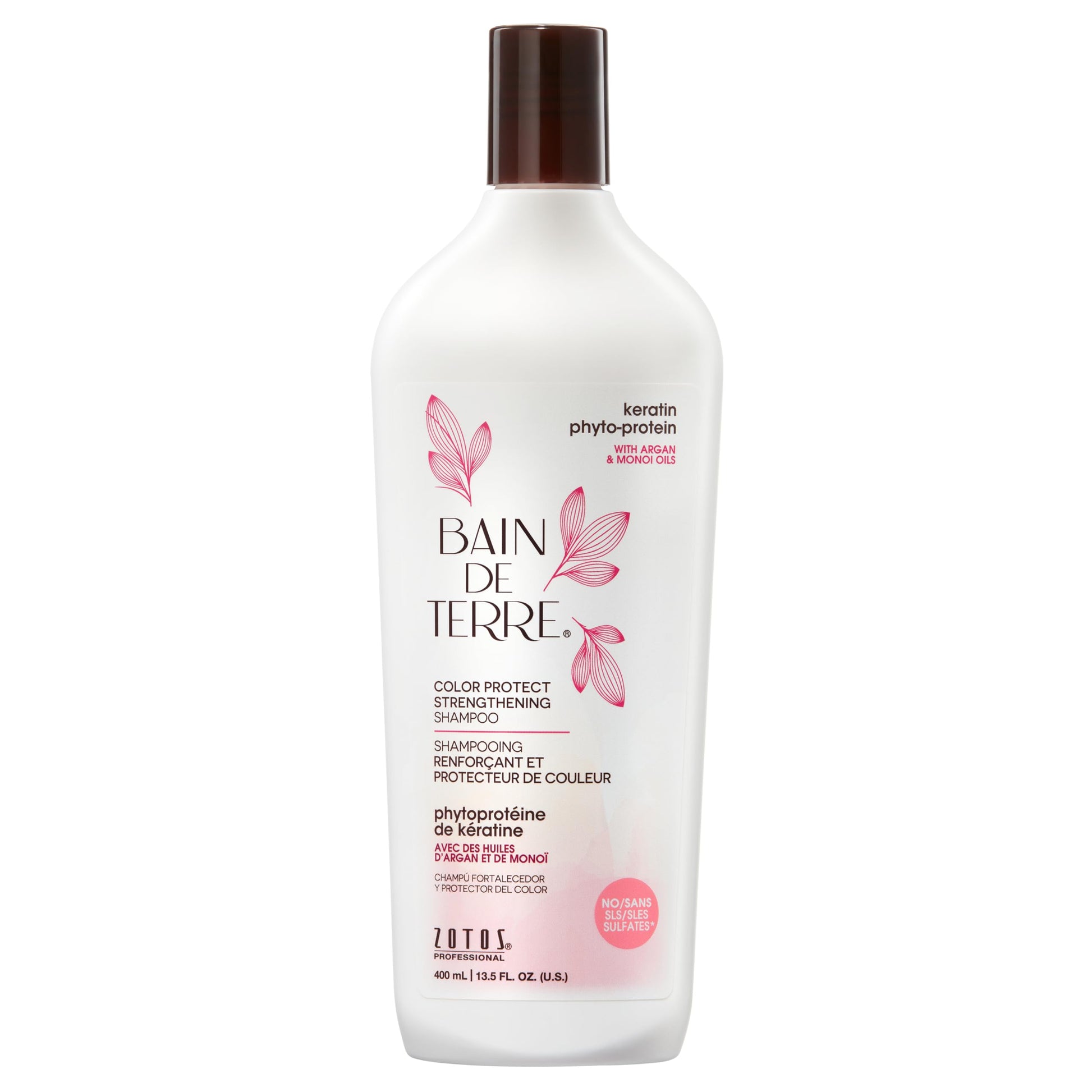 Lavender Bain de Terre Keratin Phyto-Protein Color Protect Strengthening Shampoo, Color-Safe Strengthening for Weak & Damaged Hair, Sulfate-Free, Paraben-Free, 13.5 Fl Oz