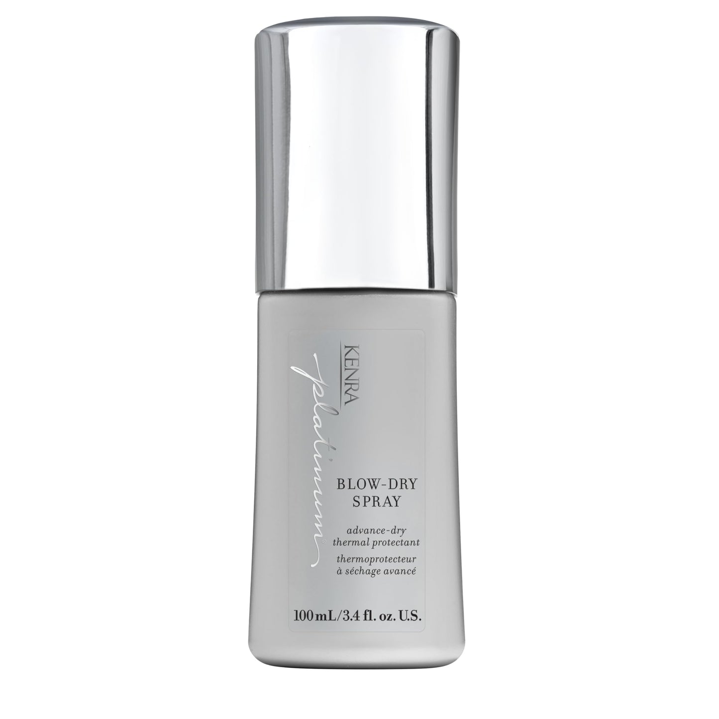 Gray Kenra Platinum Blow-Dry Spray | Time-Saving Heat Protectant | Detangles, Smooths, and Softens | Eliminates Frizz & Resists Humidity | Medium To Coarse Hair | 3.4 fl. oz