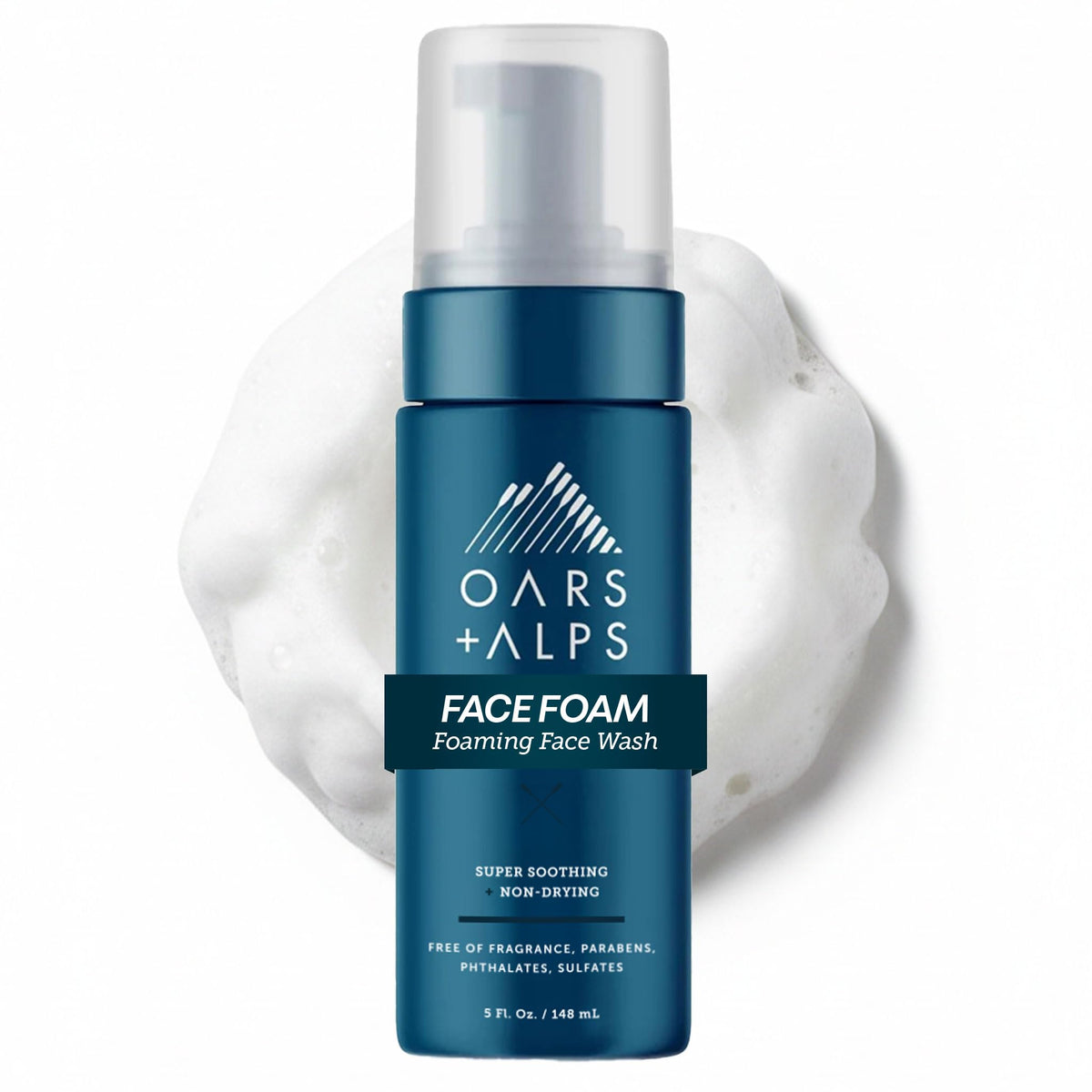 White Smoke Oars + Alps Mens Foaming Face Wash, Dermatologist Tested, 1pk, 5 Fl Oz