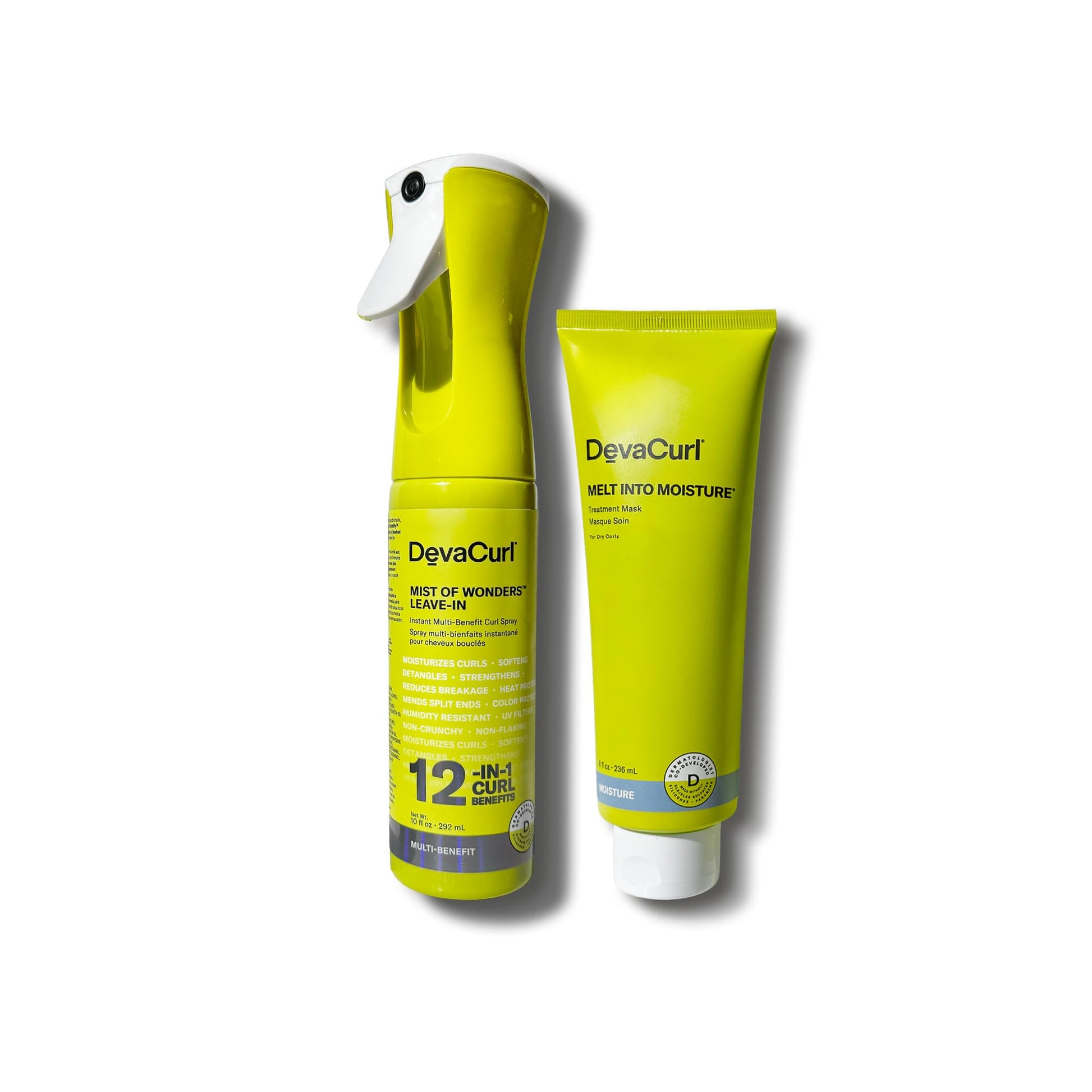 White Smoke DevaCurl Moisture Magic Hydration Essentials Kit | Melt in Moisture Mask | Mist of Wonders Leave-In 12-in-1 Multi Benefit Curl Spray