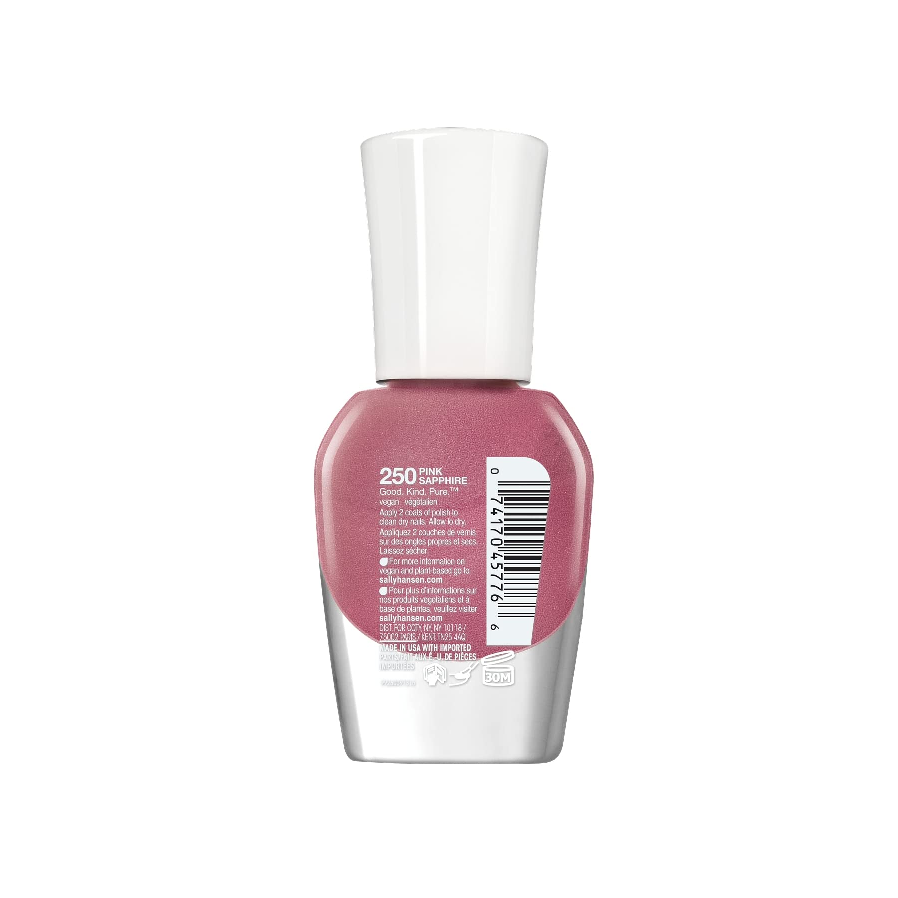 White Smoke Sally Hansen Good.Kind.Pure Nail Polish 250 Pink Sapphire 0.33 fl oz (Pack of 1)