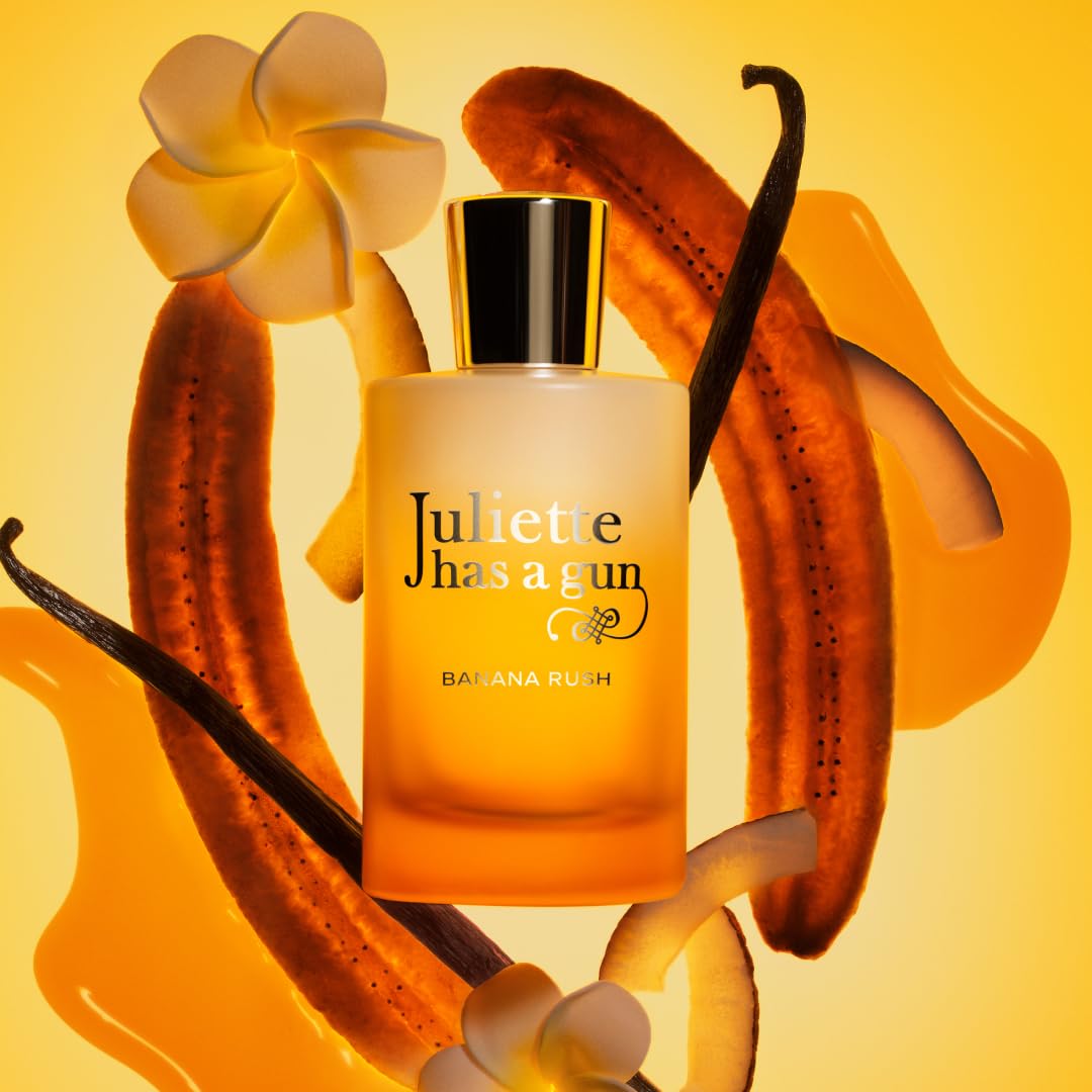 Sandy Brown Juliette Has A Gun Banana Rush Eau de Parfum: Fruity Gourmand Perfume with Banana, Vanilla & Sandalwood Notes, Long-Lasting Luxury Fragrance, 3.4 fl oz / 100ml