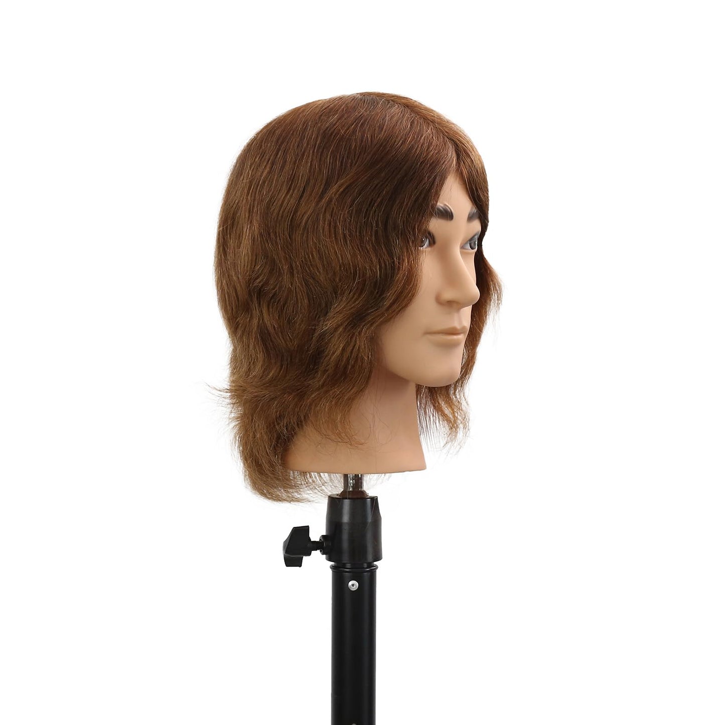 White Smoke Stancia Barber Mannequin Head Male, Mannequin Head Human Hair for Practicing Haircut, Cosmetology Mannequin Head with 100% Human Hair